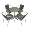 Grey Rattan Stacking Chairs Set