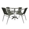 Grey Rattan Stacking Chairs Set