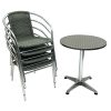 Grey Rattan Stacking Chairs Set