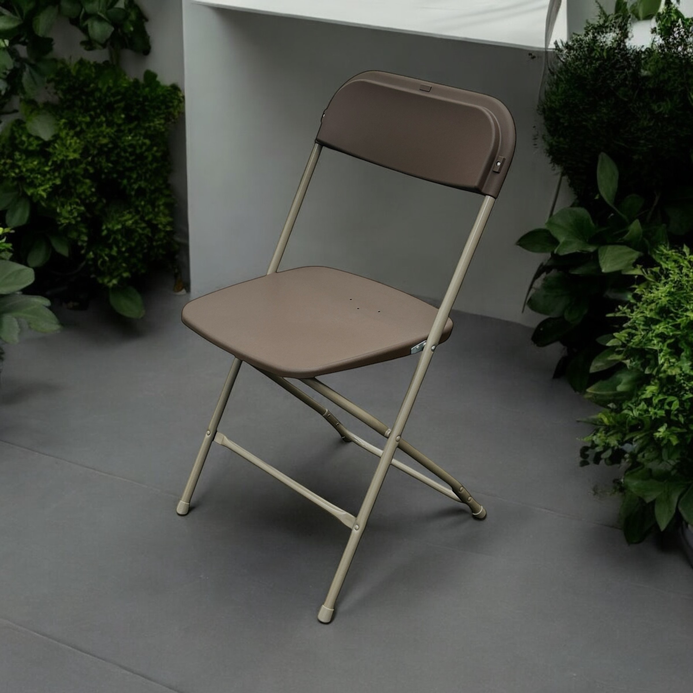 Brown Folding Plastic Chairs - BE Furniture Sales